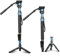 SIRUI P-424FS Carbon Fiber Monopod with Camera Feet, 4 Sections Portable Professional Photography Monopod with VH-10 Fluid Video Head for Camcorder, Max Load 12kg