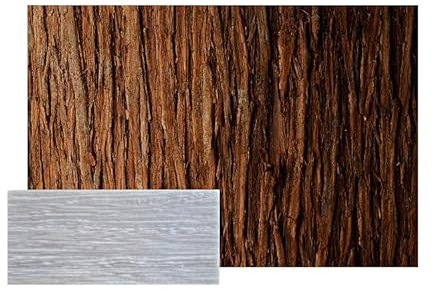 TK Moldes para hormigon impreso, mortero impreso y cemento impreso de silicona flexible y reutilizable. Cemento vertical, hormigon vertical, mortero vertical. Imitación corteza de árbol 40cm x 20cm.