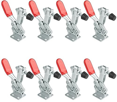 GH-225D - Confezione da 8 morsetti a levetta con capacità di tenuta di 226,8 kg, morsetto orizzontale a sgancio rapido, morsetti a levetta orizzontali per lavorazione del legno, saldatura, trapano,