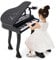 COSTWAY Kinder Keyboard mit 37 Tasten & Hocker, elektronische Klaviertastatur tragbar mit Mikrofon, LED-Lehrmodus, Aufnahme- & Wiedergabefunktion, Musikinstrument für Kinder ab 3 Jahre (Schwarz)