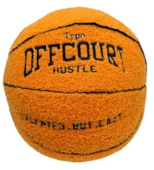 Herfair 3D Offcourt Basketball Kissen 25CM Basketball Pillow Weiches Basketball Plüschball Deko Zimmer Basketball Geschenke Für Jungen Mädchen (orange)