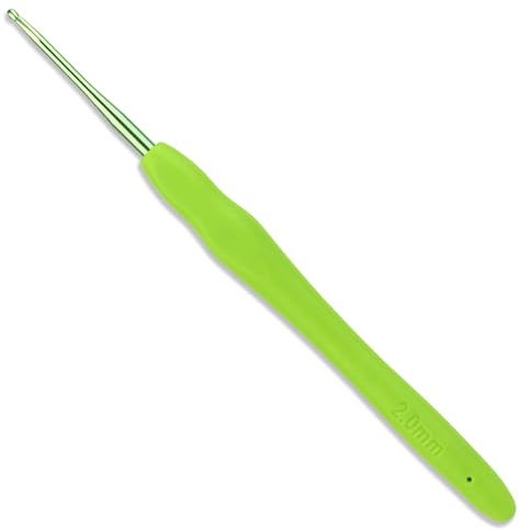 Häkelnadeln Set, 2,0mm Ergonomische Häkelnadel mit Rutschfest, Häkelnadeln Nadelset Aluminium, Häkeln mit Gummi Softgriff für Arthritische Hände Erfahrene Häkelliebhaber