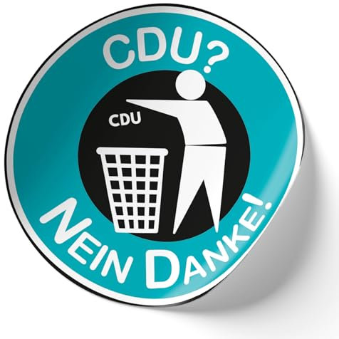 Finest Folia 2er Set Autoaufkleber Politik 10x10cm politische anti Sticker Aufkleber für Auto Kfz motorrad laptop fenster Selbstklebend R218 (03 CDU 3)