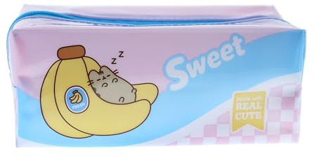 Blueprint Collections Pusheen Federmäppchen, Kawaii-Schreibwaren, niedliches Schreibwaren, Schulbedarf, Federmäppchen, Pusheen-Geschenke, mehrfarbig