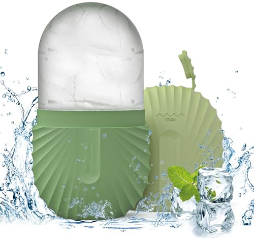 Ice Roller, Rodillo De Hielo Facial Para Ojos, Contornea, Belleza Facial, Cuidado de la piel, Skin Roller, Reduce hinchazon y poros, Antiarrugas, Mejora la elasticidad de la piel (Conchas Verdes)
