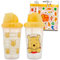 Disney Winnie Puuh Schnabeltassen-Set für Kinder, Set mit 2 Pooh-Bären, auslaufsicher, Schnabeltassen und Aufklebern für Kleinkinder