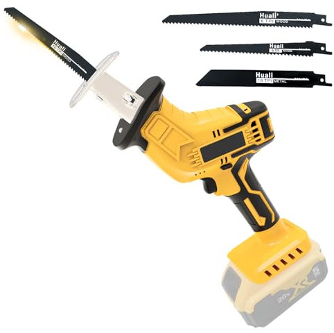 Cordless Reciprocating Saw Compatible for DeWALT 20V Battery, Electric Recip Powerful Saw with Tool-Free Blade Change, Variable Speed&Lock-Button, for Branch Pruning, Wood, Metal Cutting(Tool Only)