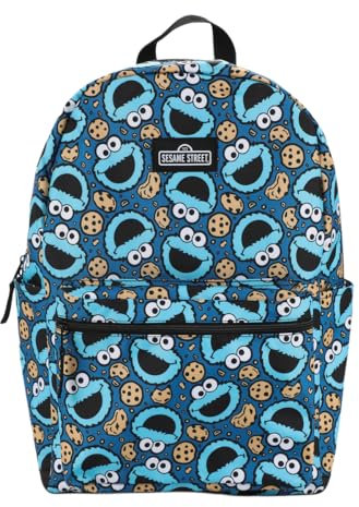 Bioworld Sesamstraße Krümelmonster Allover-Print 43,2 cm Rucksack, Krümelmonster, OSFA