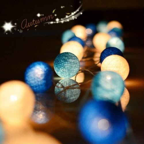 HOTUT Guirlande Lumineuse Boules Coton 3,3 m Lumineuse Boules Tissées USB, 20 LED Guirlande Lumineuse Boule, Colorée Guirlande Lumineuse LED pour Chambre d'enfant Chambre Noël Fête de Mariage