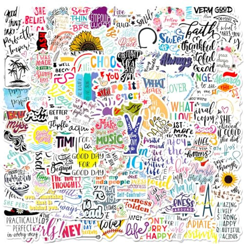100 Stück Inspirierende Zitate Aufkleber Set, Motivation Aufkleber, Aesthetic Sticker, Wasserdicht, Kreatives DIY für Laptop Mobiltelefone Skateboard Gepäck etc, Geeignet für Erwachsene und Kinder