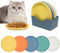 11 Pcs Shallow Cat Food Dish, 5 Colours PP Material Cat Wet Food Flat Cat Bowls with Storage Box Non-Slip Base Whisker Fatigue Free Cat Dishes for Food and Water for Kittens Short Legged Cat