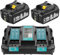 2 X 8.0Ah Ersatzakku für 4A Makita Akku 18V mit Ladegerät BL1860B BL1860 BL1840 BL1830 BL1860B BL1815 BL1850B BL1835 BL1850B BL1845 BL1850 194205-3 LXT-400 mit LED Werkzeugakku