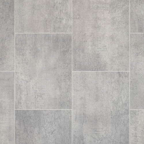 VINYL FLOORING UK Grey Modern Stone Effect Anti-Slip Vinyl Flooring For Kitchen, Bathroom, Dining Room, & Living Room, 2.0mm Thick Vinyl Sheet, 7 Years Warranty-2 X 2 mt