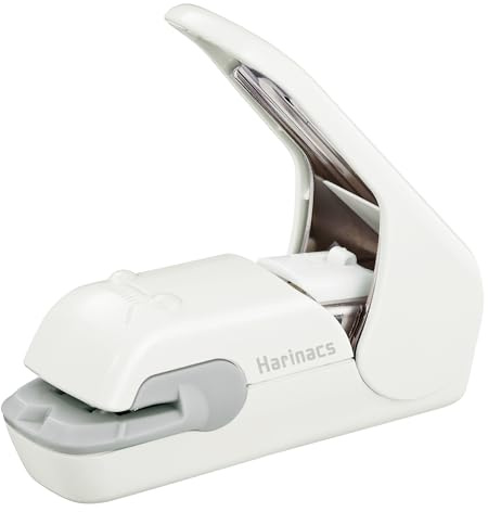 Kokuyo Hefter ohne Heftklammern, Harinacs Desktop & Handgeführt heftklammernfrei, bis zu 5 Blätter ohne Heftklammerbindung, tragbarer kompakter Lochloser Hefter, Hellweiß, Japan Import (SLN-MPH105PW)