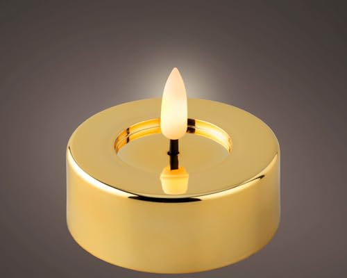 Lumineo LED Teelicht Gold/warmes Weiss 3cm Set2