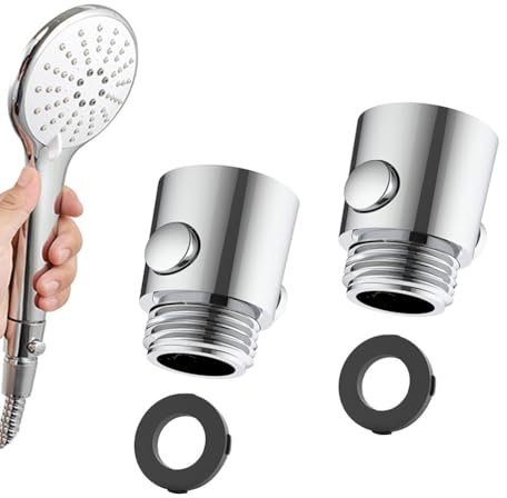 Duschkopf Durchflussregelventil, Duschkopf Absperrventil für Handbrausen, Wasserstopper Dusche Ventil, Wasserstop Dusche Duschkopf Absperrventil, mit Gummidichtung, für Wassereinsparung(2 Stück)