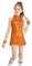 LOLANTA Costume da Ballo per Ragazze con Paillettes Costume da Ballo Hip-Hop Abbigliamento da Ballo per Bambini, Arancione, 8-9 Anni, 140