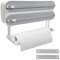 Sejrutx wandrollenhalter küche3-in-1 Aufgerüsteter magnetischer Saugnapf Folienspender，frischhaltefolienspender mit küchenrollen Halter， A Rolle 50M Plastikfolie,weiß