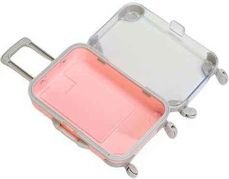 Koffer, Reisekoffer, tragbarer Organizer mit Rädern, 12 x 7 x 3 cm, Simulationsspielzeug mit Aufbewahrung, für Schmuck, Süßigkeiten, Zubehör oder den Heimgebrauch