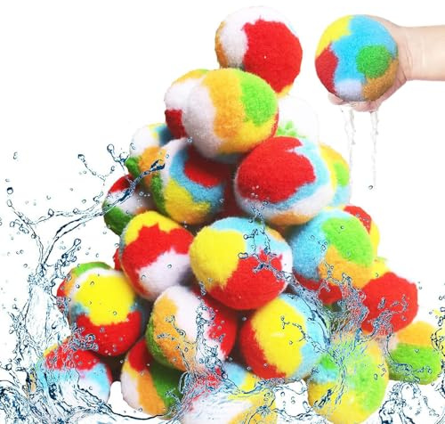 Celuicion Wasserbälle für Pool, 60 Stück, Spaß, saugfähige Luftballons für Mädchen – Mitgebsel für Sommerparty im Freien für Garten, Hof, Urlaub, Camping, Freizeitaktivitäten
