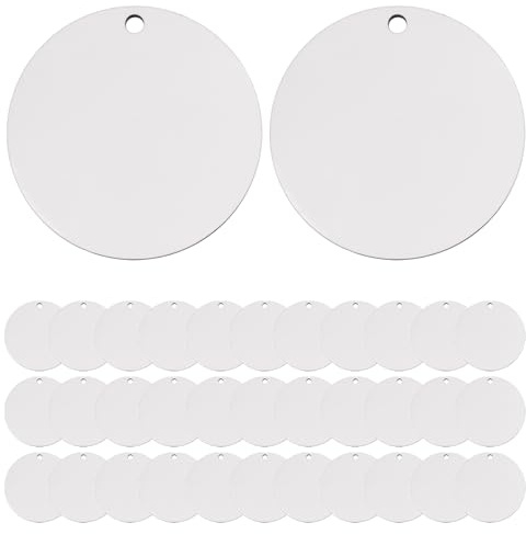 Harewtwy 35 Pieces Sublimation Ornament Blanks DIY Handmade Sublimation Blanks for Christmas Tree