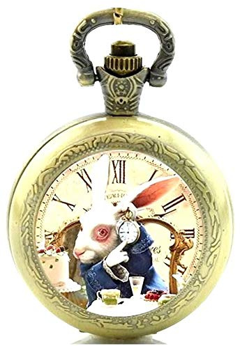 Cymru Apparel Gift Boxed Alice in Wonderland Quartz Pocket/Necklace Watch