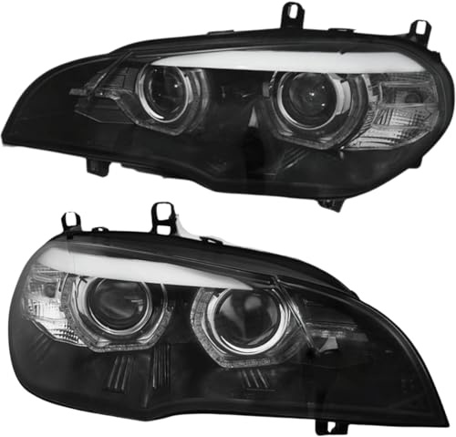 Xenon Scheinwerfer Set Angel Eyes für BMW X5 E70 2007–2010 Schwarz+Kurvenlicht