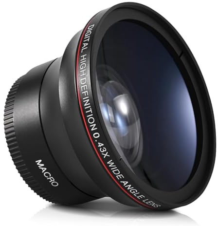 Hipzeepo High-Definition for 58MM 0.43x Wide Angle+ Macro Lens Attachment for 58mm Cameras Enhances Photography Creations Creativity