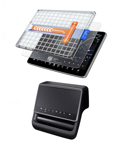 CDEFG Kompatibel mit 2025 2026 Neu Tesla Model Y Juniper Navigation Schutzfolie 16 Zoll und 8 Hinten Display GPS Matt Tempered Glas Displayschutzfolie Juniper 2025 Zubehör (Auto-Installation 2 Stück