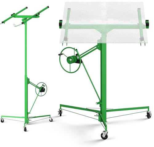 STANEW Elevador de placas XXL plegable hasta máx. 68 kg, para paneles de yeso y placas de riego, altura de trabajo regulable de 140 a 325 cm, altura de trabajo ajustable, máx. 290 cm de ancho