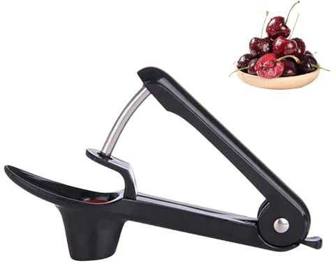 Cherry Pitter Tool Multiple Cherries, Fruit Stone Remover, Cherries and Olive Pitter, Cherry-Pitter and Olive Stoner-Tool with Stainless Steel Rod, Kitchen Portable Fruit Pit Removers Tool (Black)