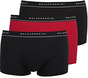 Baldessarini Herren Short-Pants, Baumwolle, Elastan, Single Jersey, schwarz, Melange, 3er Pack 5