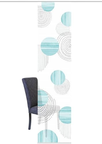 Vision S 84332 | Schiebegardine NEOMI | halb-transparenter Stoff in Bambus-Optik | 260x60 cm | Farbe: (Mint)