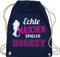 Turnbeutel Rucksack - Eishockey - Echte Mädchen spielen Hockey - Unisize - Navy Blau - kinderturnbeutel icehockey geschenk feldhockey stoffbeutel sport tasche kinder eishockey-fanartikel echt