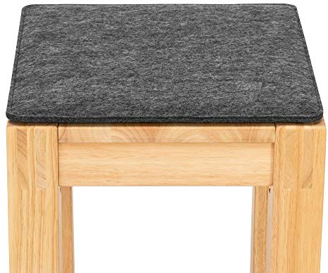 FILU Sitzkissen aus Filz 2er-Pack Dunkelgrau eckig (Farbe und Form wählbar) 35 x 35 cm – Sitzkissen für drinnen und draußen, Deko für jeden Stuhl im Wohnzimmer oder Esszimmer, Gartenstuhl/Balkonstuhl