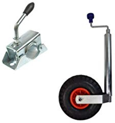 ASC Maypole 48mm Jockey Wheel with Pneumatic Tyre - Caravan Trailer Horsebox + Clamp