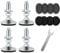 Tahikem 4 Set Adjustable Levelling Feet, M10 Height Adjuster Furniture Levellers Foot with T Nut Bolt, Table Leg Extenders, Screw In Cabinet Bed Table Chair Self Levelers Legs 2 Base 2 Thread Silver