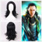 Advengers Loki Cosplay Perücke Loki Schwarz Synthetisches Haar Comic Loptr Rollenspiel Kostüm Party Perücken + Perückenmütze