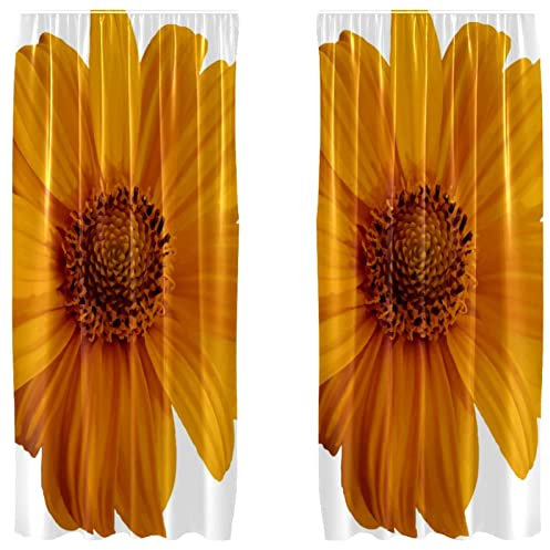 2 Flächenvorhänge-Set, leichte dekorative Paneele, 2er-Set und Stangentasche, 139,7 x 213,4 cm, Birght Yellow Sunflower Foto