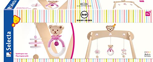Selecta 64306 Steiff, Spieltrapez aus Holz, rosa, 59 cm