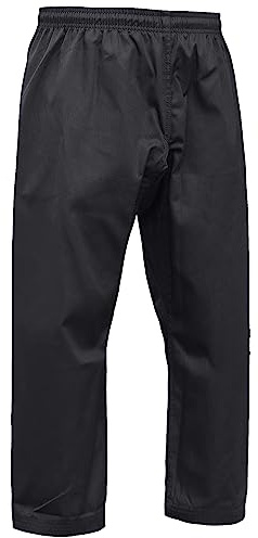 Farabi Sports Taekwondo Pantalones Negro Taekwondo Karate Pantalones (0000-100CM, Black)