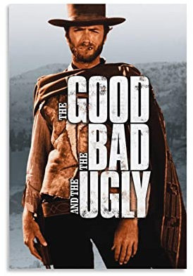 Filmposter The Good The Bad And The Ugly 1966, klassisches Western-Filmposter, dekoratives Gemälde, Leinwand, Wandkunst, Wohnzimmer, Poster, Schlafzimmer, 50 x 75 cm