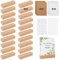 IGUGI 20 Stück Kartenhalter Holz,Kartenhalter aus Holz 10x3x2cm,Menükartenhalter mit 100 Aufklebern und 20 Karten,Holz Kartenhalter,Tischkartenhalter Holz für Hochzeit Tischnummer Tischkarte