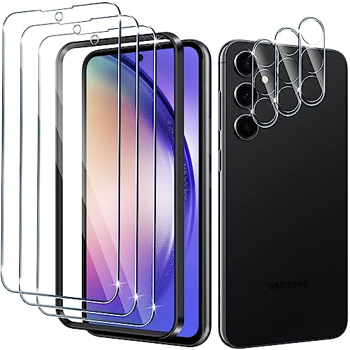 LiiLaa Schutzfolie für Samsung Galaxy A54 5G, 3 Stück Gehärtete Glas Schutz Folie mit 3 Stück Kameraschutz, 9H displayschutz Ultra-klar Schutzglas