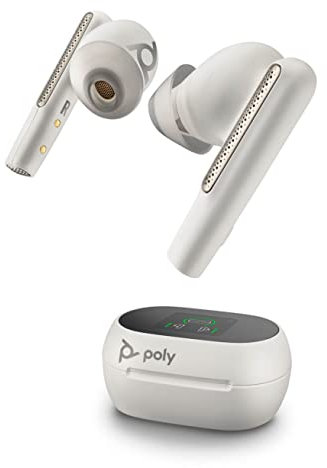 Poly Voyager Free 60+ True Wireless Earbuds – Noise-Canceling Mics for Clear Calls – Active Noise Canceling (ANC) – Smart Charge Case w/Touch Controls–Works w/iPhone, Android, PC/Mac, Zoom,Teams–White