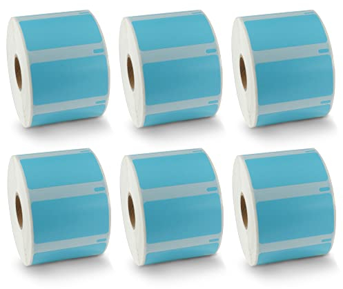 BETCKEY - 6 Rollen Blau Mehrzwecketiketten Kompatibel mit DYMO 11354(S0722540), 57mm x 32mm, 6000 Farbige Etiketten für LabelWriter 450, 4XL NICHT passend 550 oder 5XL