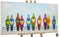YS-Art Acrylbilder auf Leinwand handgemalt lustige Vögel moderne Bilder fürs Wohnzimmer leuchtend bunt Wohndekor Bilder Büro echte Kunst mit Rahmen 140x70 cm