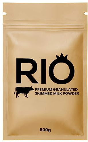 Rio Granulated Skimmed Milk Powder Instant Vending 100% Dairy Ingredients and Free of HVOs 500g x 10