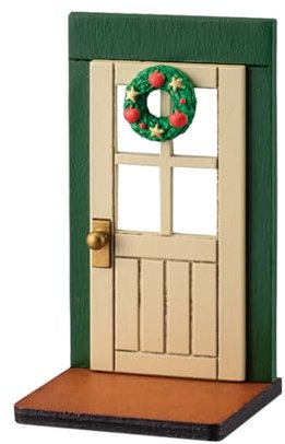 Dereine Miniatur Tür Holz,Holz Puppentür,Puppenhaus Zubehör Tür,Wichteltüren Holz,Elfentür Holz,Geeignet für die Dekoration von Puppenhäusern und als Zubehör für Puppenmöbel, grün