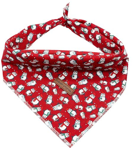 Elegant little tail Hundebandana, Weihnachts-Hundeschal Urlaub Lätzchen Schal Waschbar Quadratisch Hund Schal Einstellbar Hund Kerchief für kleine mittlere große Hunde